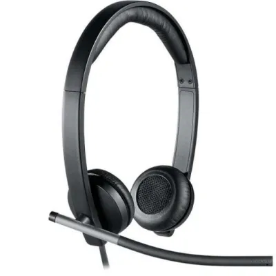 Logitech H650E Auriculares USB con Micrófono Plegable y Almohadillas Acolchadas - Negro
