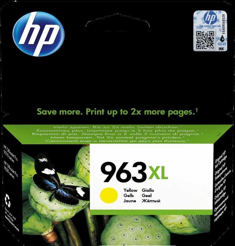 HP Cartucho de Tinta Amarillo Nº 963XL para OfficeJet Pro 9010, 9012, 9014, 9015, 9016, 9019, 9020, 9022, 9025