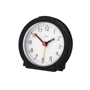 Hama Reloj Despertador Analógico Fluorescente - 1 Pila AA - 9.5x3.8cm - Negro