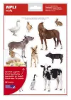 Apli Gomets Temáticos Animales de la Granja - 144 Adhesivos Removibles en 12 Hojas
