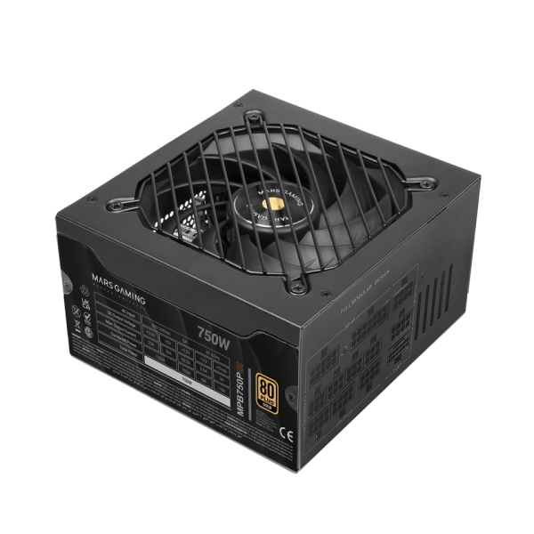 FUENTE DE ALIMENTACION MODULAR MARS GAMING 750W MPB750PSI ATX 3.1 80 PLUS GOLD PFC ACTIVO NEGRO
