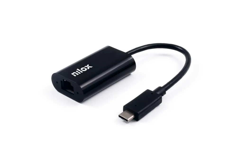 NILOX CABLE ADAPTADOR USB C  A RJ45 M/H NEGRO