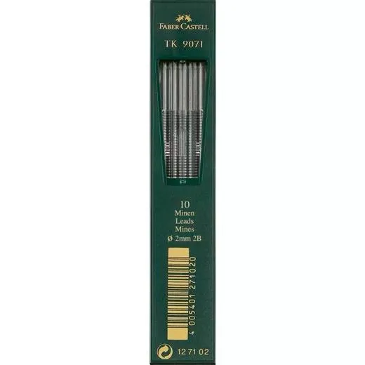 Faber Castell Estuche De 10 Minas Tk 9071 Grafito 2,0Mm Dureza 2B