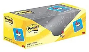 Post-It Bloc Notas 654 100H 76x76 Canary Yellow Paquete 16 Ud + 4 Ud Gratis