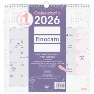 Finocam Calendario De Pared Para Escribir 30x30 cm Morado 2026