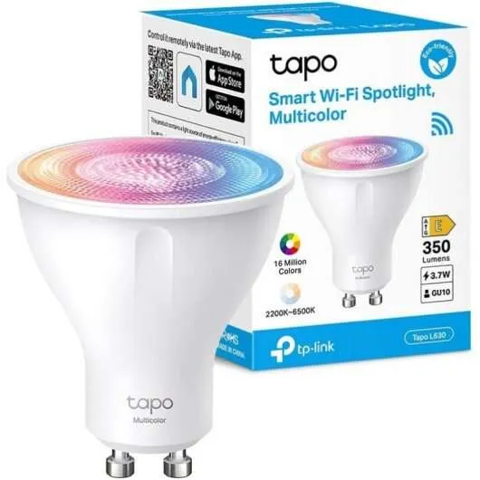 Tp-Link Tapo L630 Bombilla Inteligente Rgb Wi-Fi Regulable Gu10 350Lm - Control De Voz - Control Remoto - Ahorro De Energia