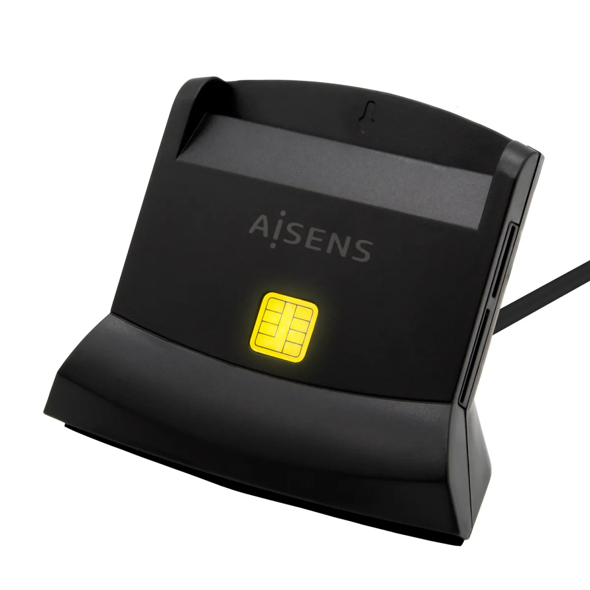 AISENS LECTOR DE TARJETAS INTELIGENTE DNI CON LECTOR DE TARJETAS SIM, SD, MIROSD, MMC, RS-MMC, MMC MICRO, USB-C, NEGRO