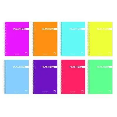 Pacsa Cuaderno Plastipac 80H 90gr Milimetrado Tapas PP Pack 5 Unidades Colores Surtidos