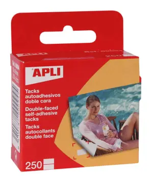 Apli Pack de 250 Tacks Autoadhesivos Doble Cara 10x16mm para Fotos y Manualidades