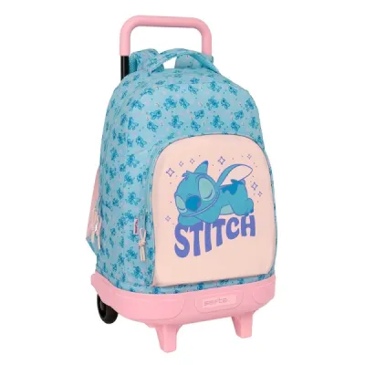 Safta Mochila Con Carro Extraíble, Bolsillo Frontal, Portabotellas, 33L, Azul Claro