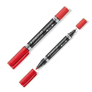 Staedtler Lumocolor 348 Rotulador Permanente Doble Punta Rojo Secado Rápido