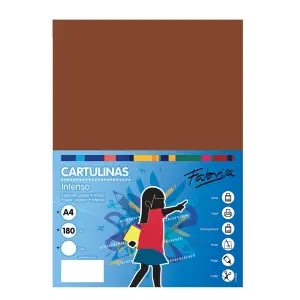 Fabrisa Pack de 50 Cartulinas A4 180 g/m² Color Marrón