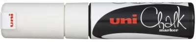 Uni-ball PWE-8K Marcador de Tiza Líquida 8mm Punta Biselada Color Blanco
