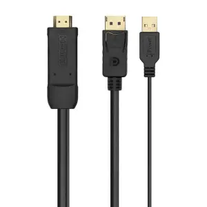 Aisens Cable Conversor Activo HDMI 2.0 + USB Alimentación a DisplayPort 1.2 - 1.8M - Negro