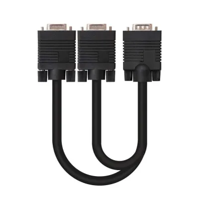 Nanocable Cable Bifurcador SVGA HDB15/M a 2xHDB15/H 45 cm Negro