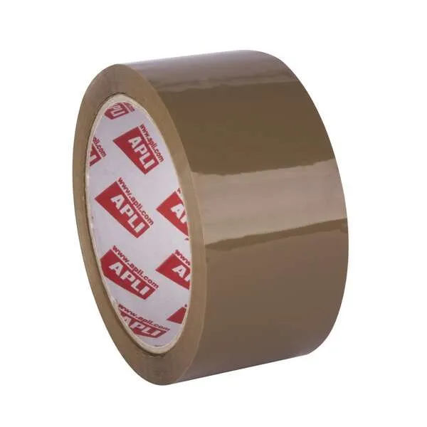 Apli Precinto Premium Sin Ruido PVC Solvente 32 Micras 48mm x 66m Marrón