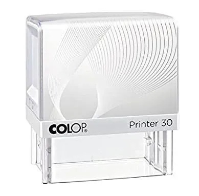 Colop Printer 30 G7 18X47mm Blanco/Azul - Sin Placa de Texto Personalizada