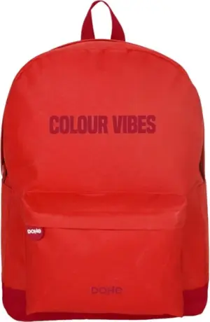 Dohe Daypack Colour Vibes Mochila Escolar Roja con Varios Compartimentos y Tirantes Ajustables