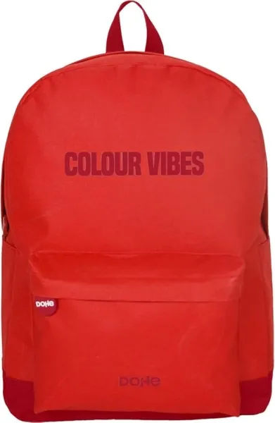 Dohe Daypack Colour Vibes Mochila Escolar Roja con Varios Compartimentos y Tirantes Ajustables