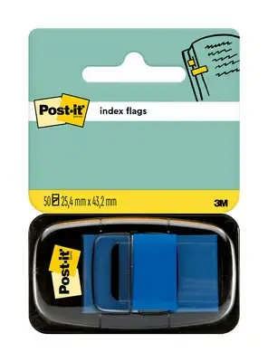 Post-it Dispensador Con 50 Marcadores Reposicionables 25.4 x 43.2mm Color Azul