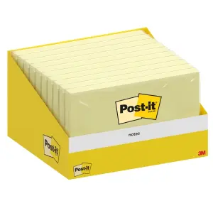 Post-it Bloc de 100 Notas Adhesivas Reposicionables 76x127mm Color Amarillo Claro