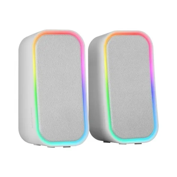 Mars Gaming Ms-Om Altavoces - Sonido 20W - Chipset Dsp - Iluminacion Rgb - Bluetooth 5.3 - Aux-In - Control Intuitivo - Compatibilidad Universal - Color Blanco