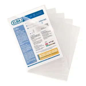 Elba Dossier Uñero Standard Folio PP 120 Micras Piel Naranja Transparente Caja 100 Ud