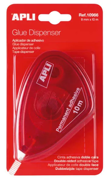 Apli Aplicador Adhesivo Doble Cara 8mm x 10m - Fuerte y Fácil de Usar para Manualidades