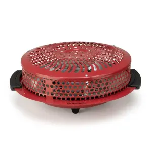 Orbegozo BR 90 Brasero Eléctrico 900W con Rejilla de Seguridad y 2 Niveles de Calor, Rojo