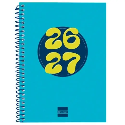 FINOCAM AGENDA COOL PARA ESTUDIANTES ESPIRAL 8º-120X164MM SVH AZUL CURSO 2026-2027