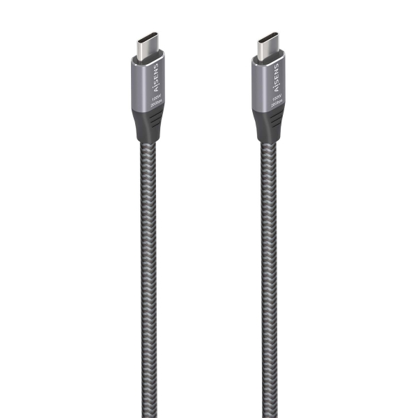 Aisens Cable Usb 3.2 Gen2X2 Aluminio 20Gbps 8K@30Hz 5A 100W E-Mark - Tipo Usb-C/M-Usb-C/M - 3.0M - Color Gris