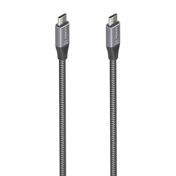 Aisens Cable Usb 3.2 Gen2X2 Aluminio 20Gbps 8K@30Hz 5A 100W E-Mark - Tipo Usb-C/M-Usb-C/M - 3.0M - Color Gris