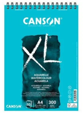 Canson Bloc Acuarela Aquarelle Fino XL Espiral 30 Hojas 300gr 21x29,7cm
