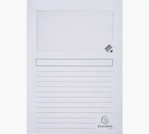Exacompta Subcarpeta A4 Forever Con Ventana Blanca 120g - 100 Unidades
