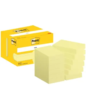 Post-it Pack de 12 Blocs de 100 Notas Adhesivas Reposicionables 51x76mm Amarillo Claro