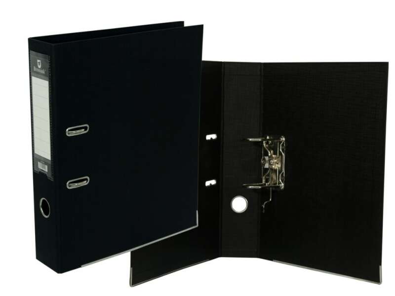 Bismark Archivador A-Z Formato Folio - Pvc De Gran Resistencia - Tarjetero En El Lomo - Cartoneras Metalicas En El Borde Inferior - Mecanismo De Palanca - Color Negro