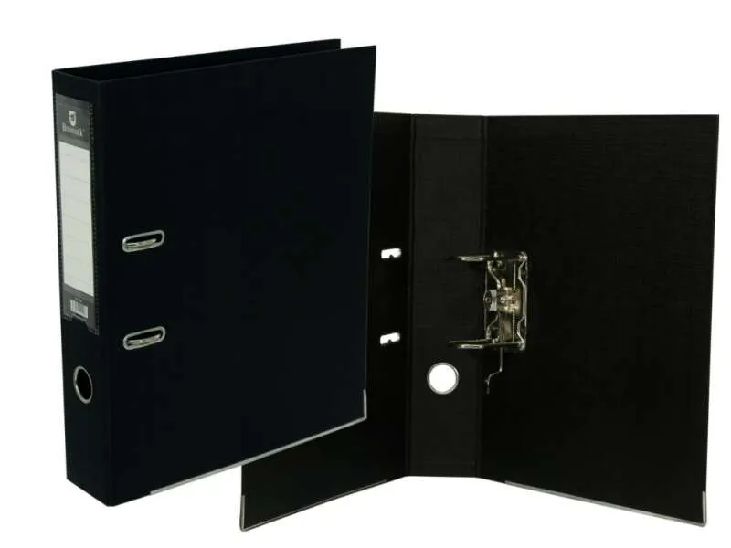 Bismark Archivador A-Z Formato Folio - Pvc De Gran Resistencia - Tarjetero En El Lomo - Cartoneras Metalicas En El Borde Inferior - Mecanismo De Palanca - Color Negro