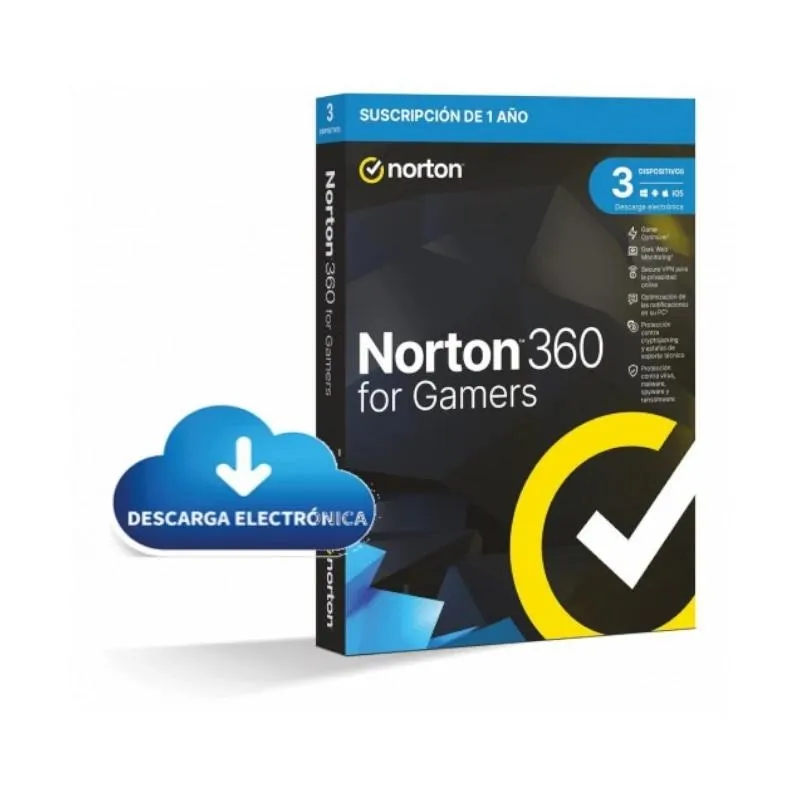 Norton 360 For Gamers - 50GB, 1 Usuario, 3 Dispositivos, 12 Meses