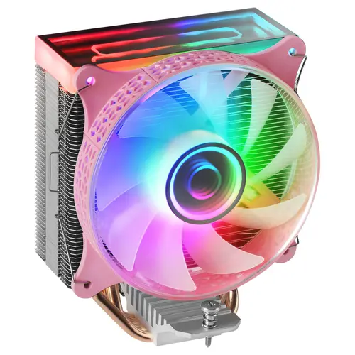 Ventilador Con Disipador De Cpu Mars Gaming Mcpu-Vr Pink Diseño Doble Espejo Infinito 4 Headpipes Tdp 180W Ventilador Argb Multi Socket