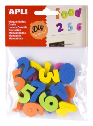 Apli Imanes Goma Eva Números 20U - Flexibles y Coloridos para Manualidades y Educación
