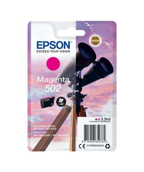 Epson 502 Magenta Cartucho De Tinta Original - C13T02V34010