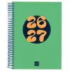 FINOCAM AGENDA COOL PARA ESTUDIANTES ESPIRAL 4º-155X212MM 1DP VERDE CURSO 2026-2027