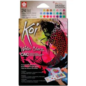 Talens Sakura Koi Acuarelas Water Colors Sketch Box 24 Colores Metálicos Surtidos