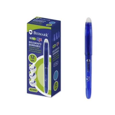Bismark Bolígrafo Borrable Punta Fina 0.7mm Con Capuchón Color Azul