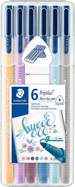 Staedtler Triplus Color 323 Pack de 6 Rotuladores Punta Fina Tinta Base Agua Colores Surtidos