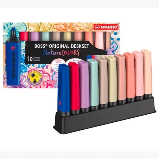 Stabilo Marcador Boss Original Naturecolors + Wildflower Colores Surtidos Set Escritorio 10 Ud