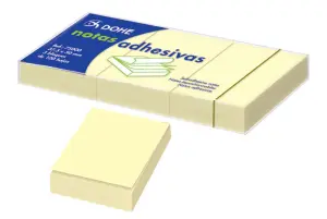 Dohe Pack de 3 Blocs de 100 Notas Reposicionables 37,5x50mm Papel 75gr Amarillo Claro