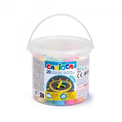 Carioca Pack de 20 Tizas Maxi Sin Polvo - Colores Brillantes y Lavables