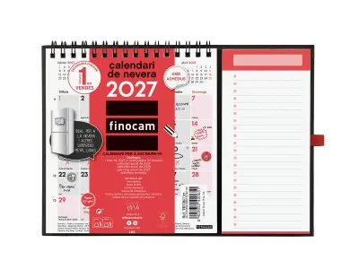 Finocam Calendario Neutro Anual 2027 con Imán en Catalán - Formato XS 140x150mm
