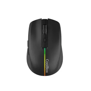Coolbox W01 Ratón Gaming Inalámbrico 1600 DPI - 6 Botones - Iluminación RGB - Negro